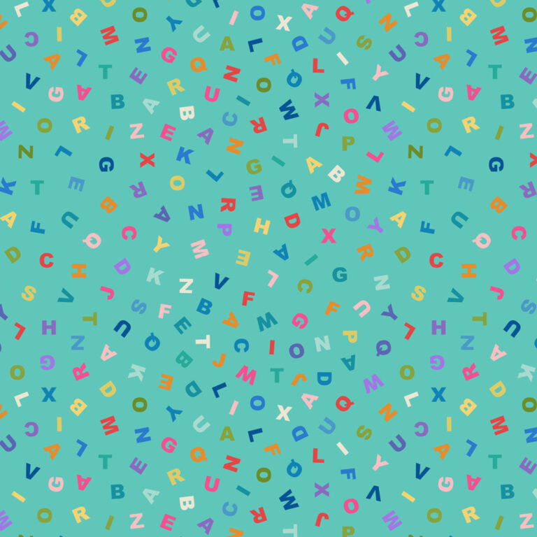 Lewis & Irene | Animal Alphabet | A972B | Turquoise – The Quilty Shop